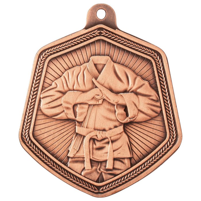 BRONZE 65MM MARTIAL ARTS SHIELD MEDAL